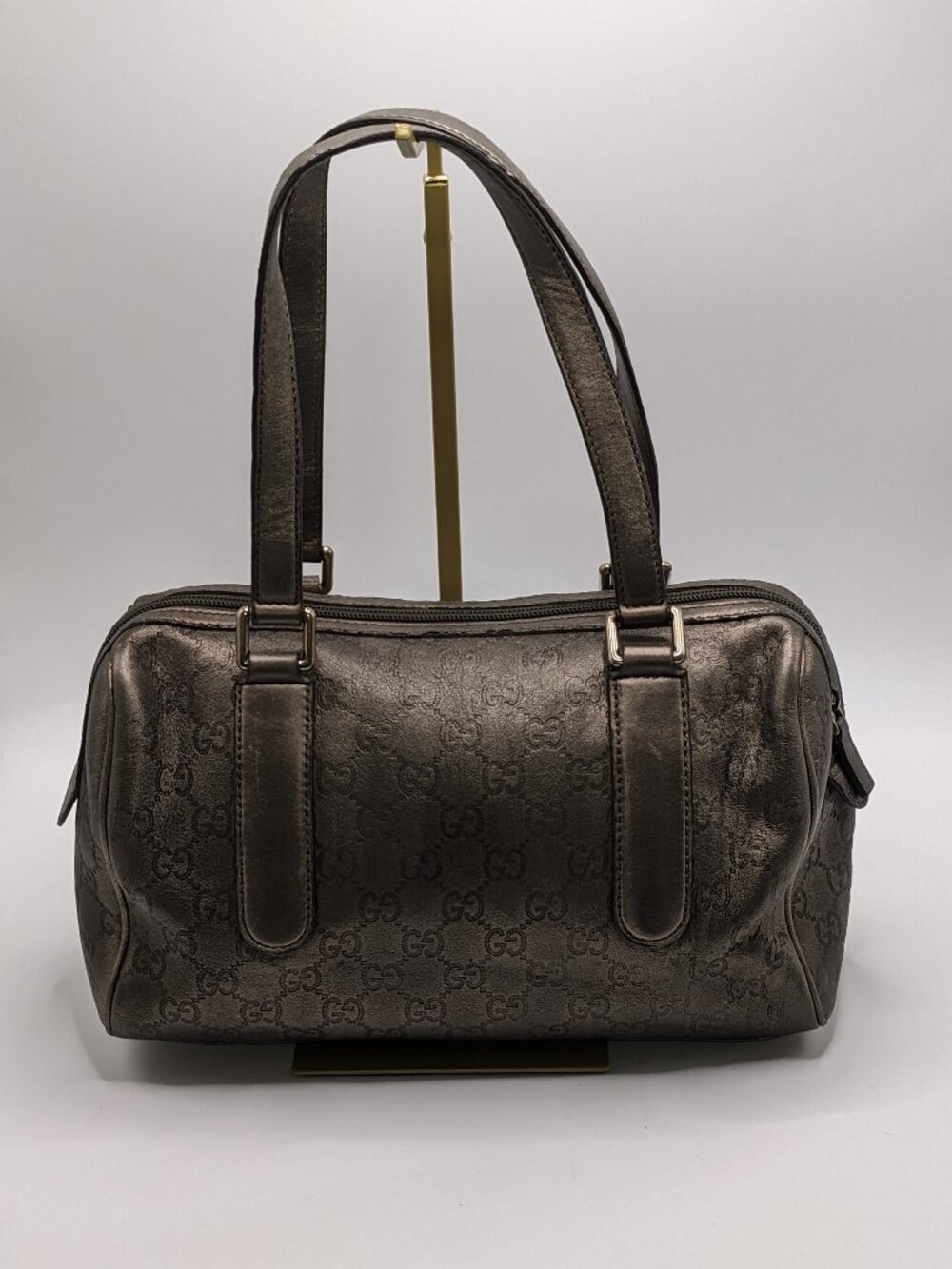 Authentic Gucci Metallic GG Monogram Boston Shoulder Bag